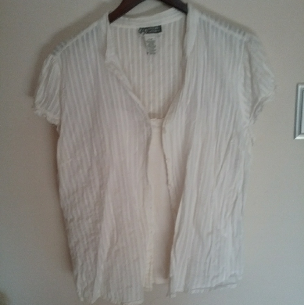 Cream blouse with matching tank